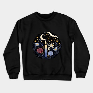 Candle Flowers and Starry Sky Crewneck Sweatshirt